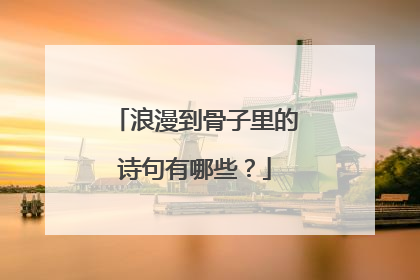 浪漫到骨子里的诗句有哪些?