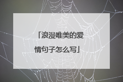 浪漫唯美的爱情句子怎么写