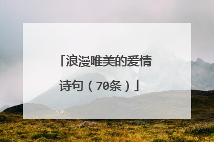 浪漫唯美的爱情诗句(70条)