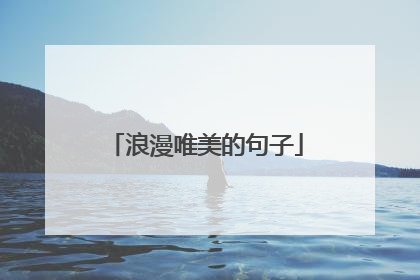 浪漫唯美的句子