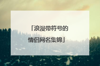 浪漫带符号的情侣网名集锦