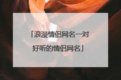 浪漫情侣网名一对 好听的情侣网名