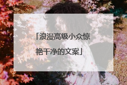 浪漫高级小众惊艳干净的文案