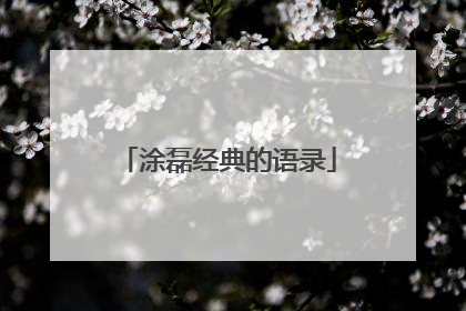 涂磊经典的语录