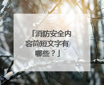 消防安全内容简短文字有哪些?