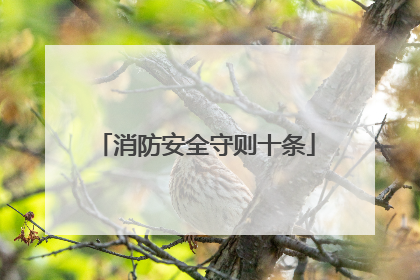 消防安全守则十条