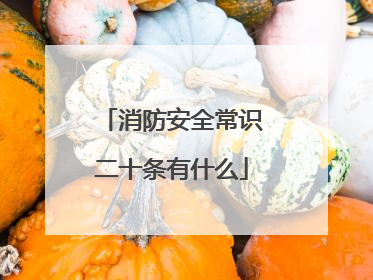 消防安全常识二十条有什么