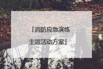 消防应急演练主题活动方案