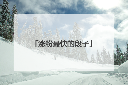 涨粉最快的段子