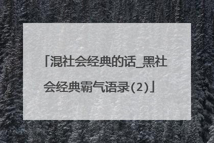 混社会经典的话_黑社会经典霸气语录(2)