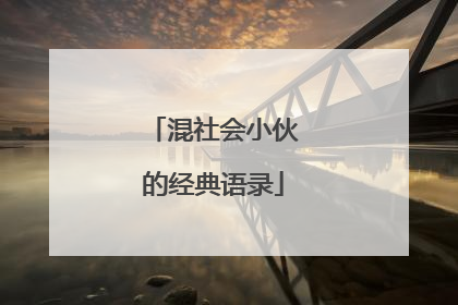 混社会小伙的经典语录