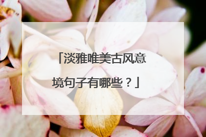 淡雅唯美古风意境句子有哪些?