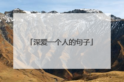 深爱一个人的句子