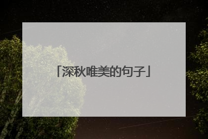 深秋唯美的句子