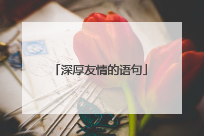 深厚友情的语句