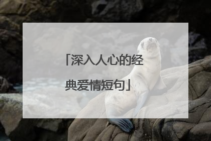 深入人心的经典爱情短句