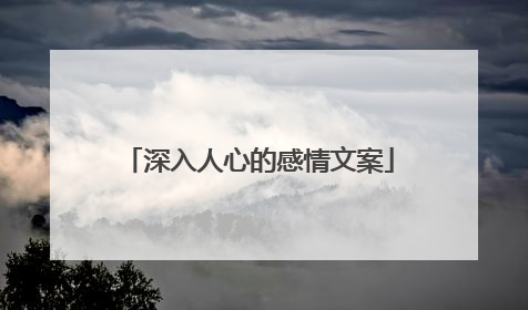 深入人心的感情文案