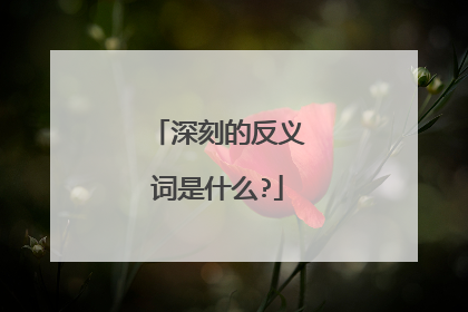 深刻的反义词是什么?