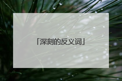 深刻的反义词