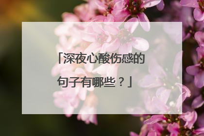 深夜心酸伤感的句子有哪些?