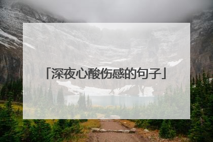 深夜心酸伤感的句子