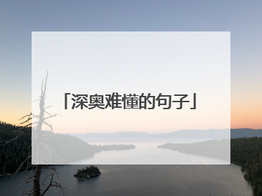 深奥难懂的句子