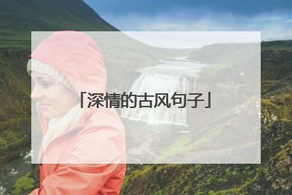 深情的古风句子