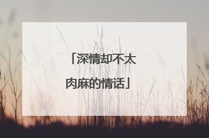 深情却不太肉麻的情话