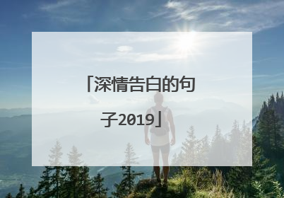深情告白的句子2019