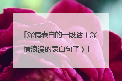 深情表白的一段话(深情浪漫的表白句子)