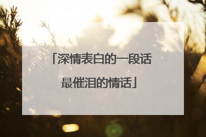 深情表白的一段话 最催泪的情话