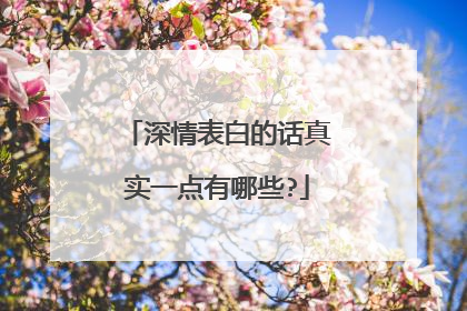 深情表白的话真实一点有哪些?