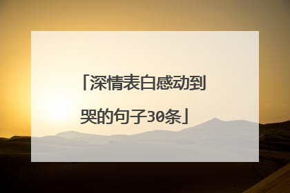 深情表白感动到哭的句子30条