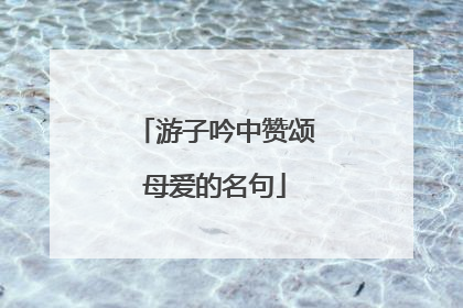 游子吟中赞颂母爱的名句