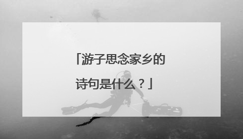 游子思念家乡的诗句是什么？