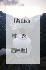 游山西村  题西林壁