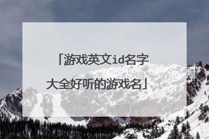 游戏英文id名字大全好听的游戏名