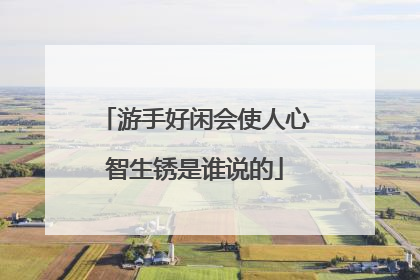 游手好闲会使人心智生锈是谁说的