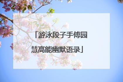 游泳段子手傅园慧高能幽默语录