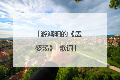 游鸿明的《孟婆汤》 歌词