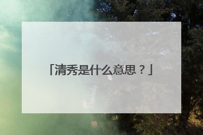 清秀是什么意思?