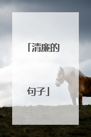 清廉的句子