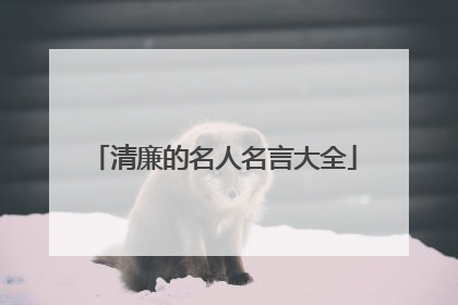 清廉的名人名言大全