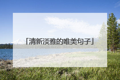 清新淡雅的唯美句子