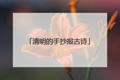 清明的手抄报古诗