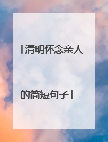清明怀念亲人的简短句子