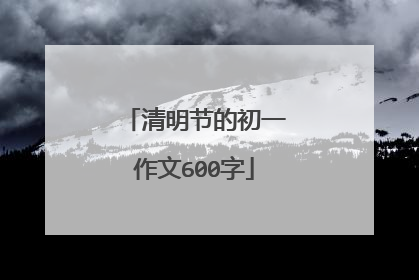 清明节的初一作文600字