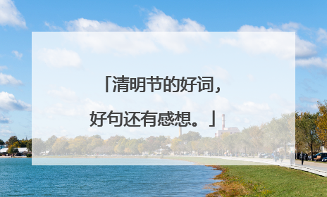 清明节的好词,好句还有感想。