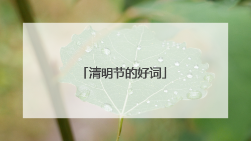 清明节的好词