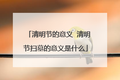 清明节的意义 清明节扫墓的意义是什么